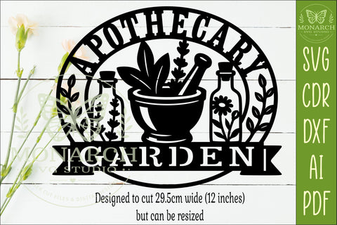 Apothecary Garden Sign SVG | Botanical Wall Art & Herb Laser SVG APInspireddesigns 