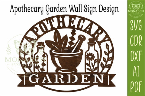 Apothecary Garden Sign SVG | Botanical Wall Art & Herb Laser SVG APInspireddesigns 