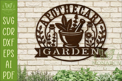 Apothecary Garden Sign SVG | Botanical Wall Art & Herb Laser SVG APInspireddesigns 
