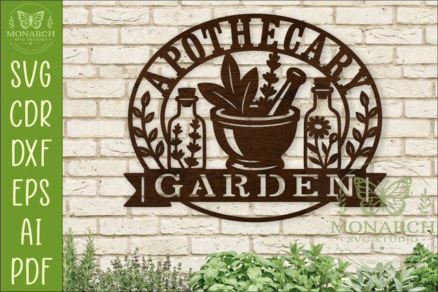 Apothecary Garden Sign SVG | Botanical Wall Art & Herb Laser SVG APInspireddesigns 