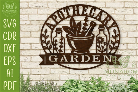 Apothecary Garden Sign SVG | Botanical Wall Art & Herb Laser SVG APInspireddesigns 