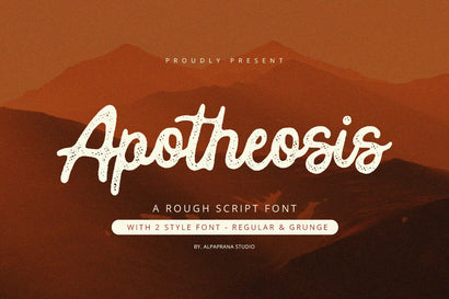 Apotheosis - Rough Script Font Alpaprana Studio 