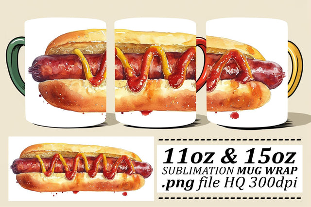 Appetizing Art for Mugs with Fast Food Patterns Sublimation afrosvg 