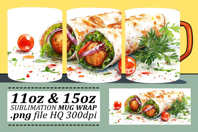 Appetizing Art for Mugs with Fast Food Patterns Sublimation afrosvg 