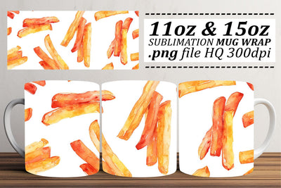 Appetizing Art for Mugs with Fast Food Patterns Sublimation afrosvg 