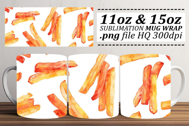 Appetizing Art for Mugs with Fast Food Patterns Sublimation afrosvg 