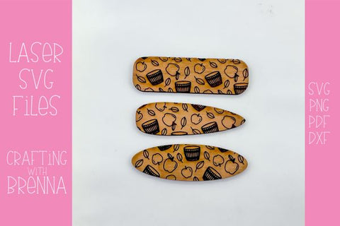 Apple Hair Clip Bundle Laser SVG File SVG Crafting With Brenna 