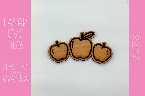Apple Hair Clip Bundle Laser SVG File SVG Crafting With Brenna 