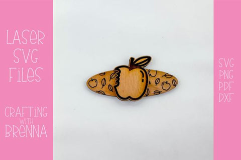 Apple Hair Clip Bundle Laser SVG File SVG Crafting With Brenna 
