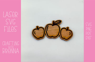 Apple Hair Clip Laser SVG File SVG Crafting With Brenna 