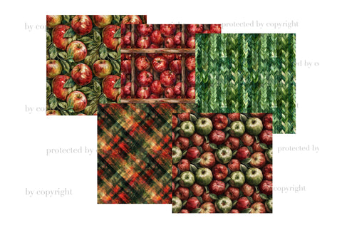 Apple Harvest Paper | Fall Pattern Digital Pattern GlamArtZhanna 