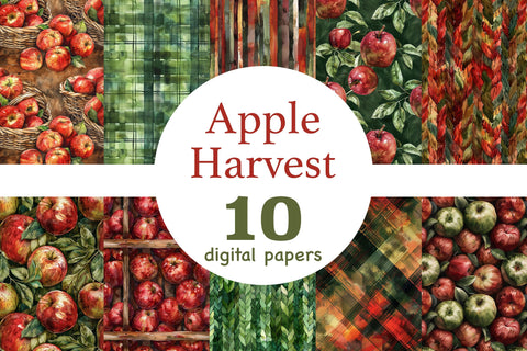 Apple Harvest Paper | Fall Pattern Digital Pattern GlamArtZhanna 