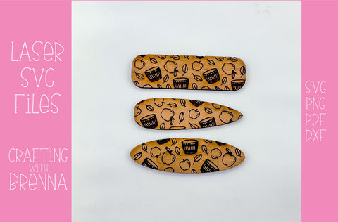 Apple Pattern Hair Clip Laser SVG File SVG Crafting With Brenna 