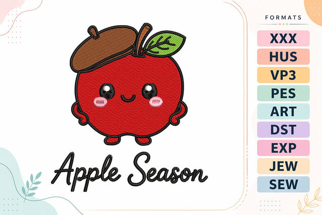 Apple Season Fall Embroidery Design Embroidery/Applique DESIGNS sg embroidery 