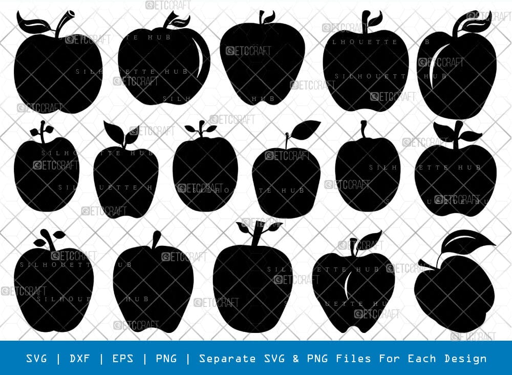 Apple Svg Cricut Cut Files Png Bundle, SB01131 - So Fontsy