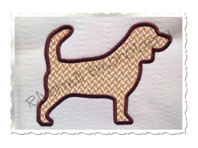 Applique Beagle Dog Silhouette Machine Embroidery Design Embroidery/Applique DESIGNS Rivermill Embroidery 