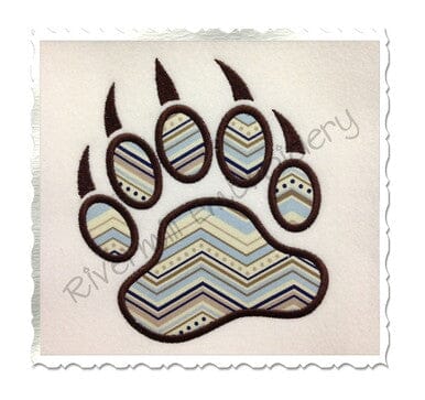 Applique Bear Paw Print Machine Embroidery Design Embroidery/Applique DESIGNS Rivermill Embroidery 