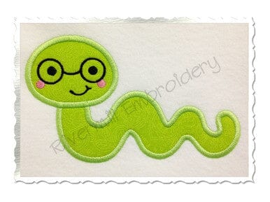 Applique Bookworm Machine Embroidery Design Embroidery/Applique DESIGNS Rivermill Embroidery 