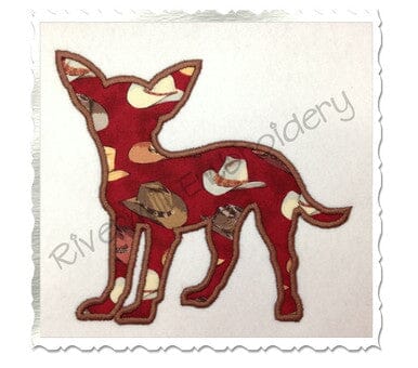 Applique Chihuahua Dog Silhouette Machine Embroidery Design Embroidery/Applique DESIGNS Rivermill Embroidery 