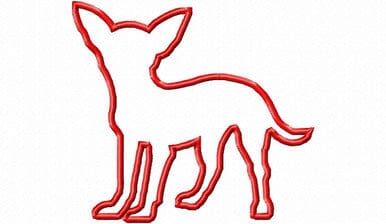 Applique Chihuahua Dog Silhouette Machine Embroidery Design Embroidery/Applique DESIGNS Rivermill Embroidery 