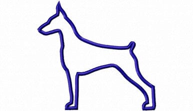 Applique Doberman Dog Silhouette Machine Embroidery Design Embroidery/Applique DESIGNS Rivermill Embroidery 
