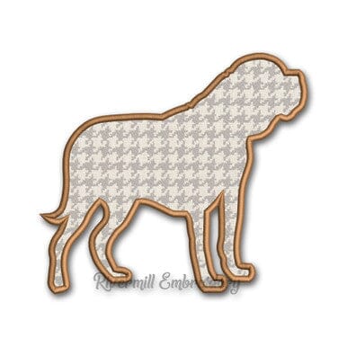 Applique Dogue De Bordeaux Silhouette Machine Embroidery Design Embroidery/Applique DESIGNS Rivermill Embroidery 