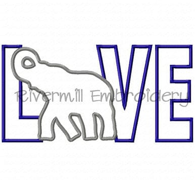 Applique Elephant Love Machine Embroidery Design Embroidery/Applique DESIGNS Rivermill Embroidery 