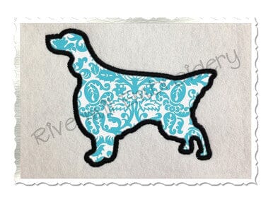 Applique English Setter Dog Silhouette Machine Embroidery Design Embroidery/Applique DESIGNS Rivermill Embroidery 