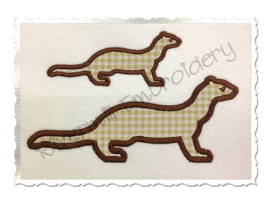 Applique Ferret Silhouette Machine Embroidery Design Embroidery/Applique DESIGNS Rivermill Embroidery 