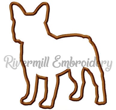 Applique French Bulldog Silhouette Machine Embroidery Design Embroidery/Applique DESIGNS Rivermill Embroidery 