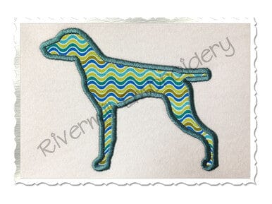 Applique German Shorthaired Pointer Dog Silhouette Machine Embroidery Design Embroidery/Applique DESIGNS Rivermill Embroidery 