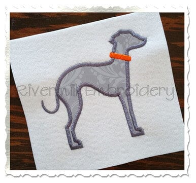 Applique Italian Greyhound Dog Silhouette Machine Embroidery Design Embroidery/Applique DESIGNS Rivermill Embroidery 