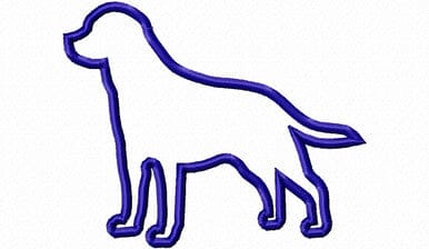 Applique Labrador Retriever Dog Silhouette Machine Embroidery Design Embroidery/Applique DESIGNS Rivermill Embroidery 