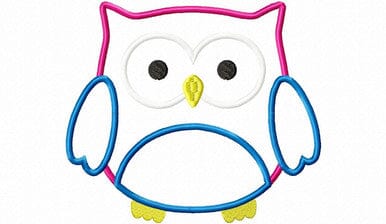 Applique Owl Machine Embroidery Design (Style #2) Embroidery/Applique DESIGNS Rivermill Embroidery 