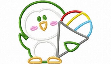 Applique Penguin With A Snow Cone Machine Embroidery Design Embroidery/Applique DESIGNS Rivermill Embroidery 