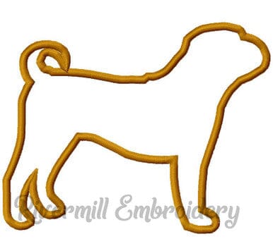 Applique Sharpei Dog Silhouette Machine Embroidery Design Embroidery/Applique DESIGNS Rivermill Embroidery 