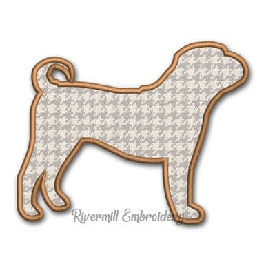 Applique Sharpei Dog Silhouette Machine Embroidery Design Embroidery/Applique DESIGNS Rivermill Embroidery 