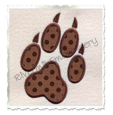 Applique Wolf Paw Print Machine Embroidery Design Embroidery/Applique DESIGNS Rivermill Embroidery 