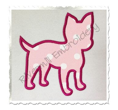 Applique Yorkie Puppy Silhouette Machine Embroidery Design Embroidery/Applique DESIGNS Rivermill Embroidery 