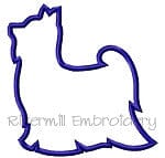 Applique Yorkie Silhouette Machine Embroidery Design Embroidery/Applique DESIGNS Rivermill Embroidery 