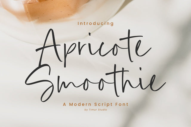 Apricote Smoothie - Modern Script Font Font Timur type 