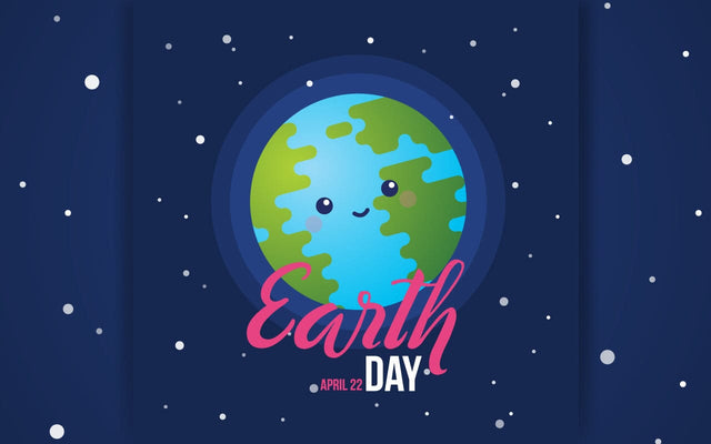 April 22 - Earth Day. The trend calligraphy. Cute smiling blue planet. Vector illustration on a black background SVG naemmiah021 