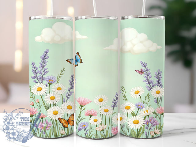 April Birth Flower 20oz Tumbler Wrap, 20oz Sublimation Tumbler, Floral Birth Month Gift, Custom Flower Drinkware, Gift for Her, Spring Flower Tumbler, Birth Month Floral Decor Sublimation ToriDesigns 