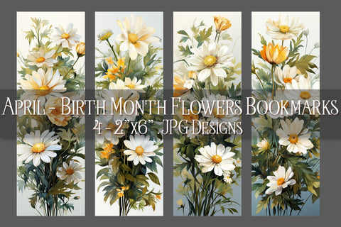 April Bookmark, Floral Bookmark, Daisy Bookmarks, Birthday Flower Bookmark s1 Sublimation Designing with Marlo 