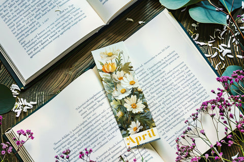 April Bookmark, Floral Bookmark, Daisy Bookmarks, Birthday Flower Bookmark s2 Sublimation Designing with Marlo 