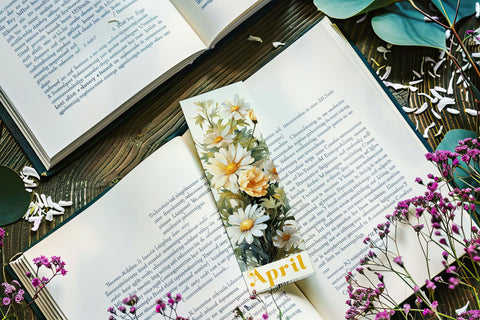 April Bookmark, Floral Bookmark, Daisy Bookmarks, Birthday Flower Bookmark s2 Sublimation Designing with Marlo 