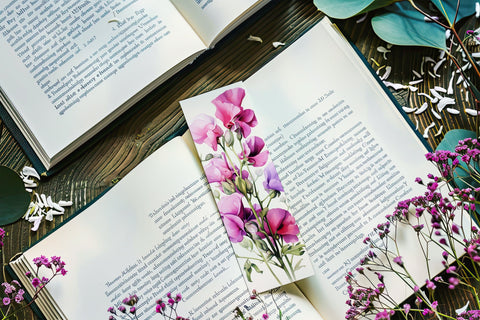 April Bookmark, Floral Bookmark, Sweetpea Bookmarks, Birthday Flower Bookmark s1 Sublimation Designing with Marlo 