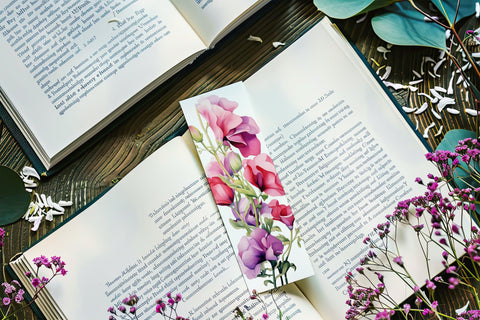 April Bookmark, Floral Bookmark, Sweetpea Bookmarks, Birthday Flower Bookmark s1 Sublimation Designing with Marlo 