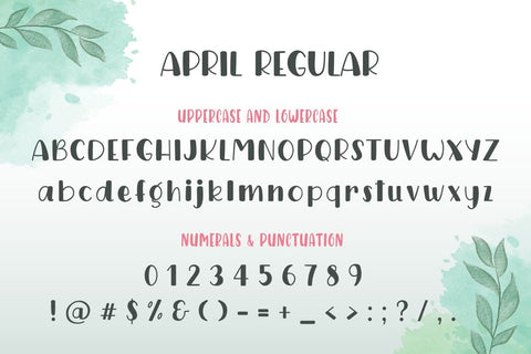 April - Display Font Font AnningArts Design 