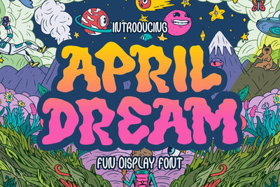 April Dream - Unique Display Font Font Mozzatype 